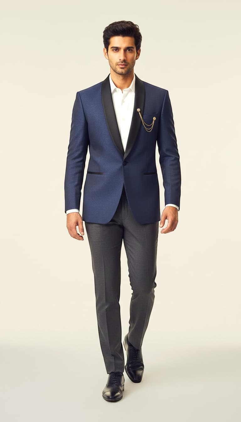 Navy Blue Tuxedo Blazer — image 1